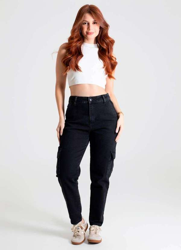 Sawary - Calça Jeans Sawary Mom - 280061 Preto 2