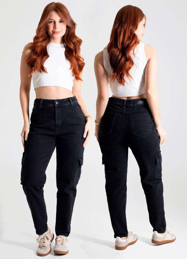 Sawary - Calça Jeans Sawary Mom - 280061 Preto 6