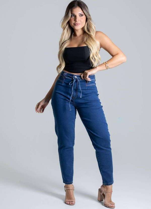 Sawary - Calça Jeans Sawary Mom Azul