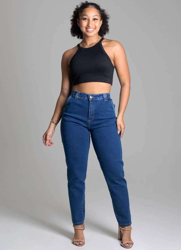 Sawary - Calça Jeans Sawary Mom Azul 2