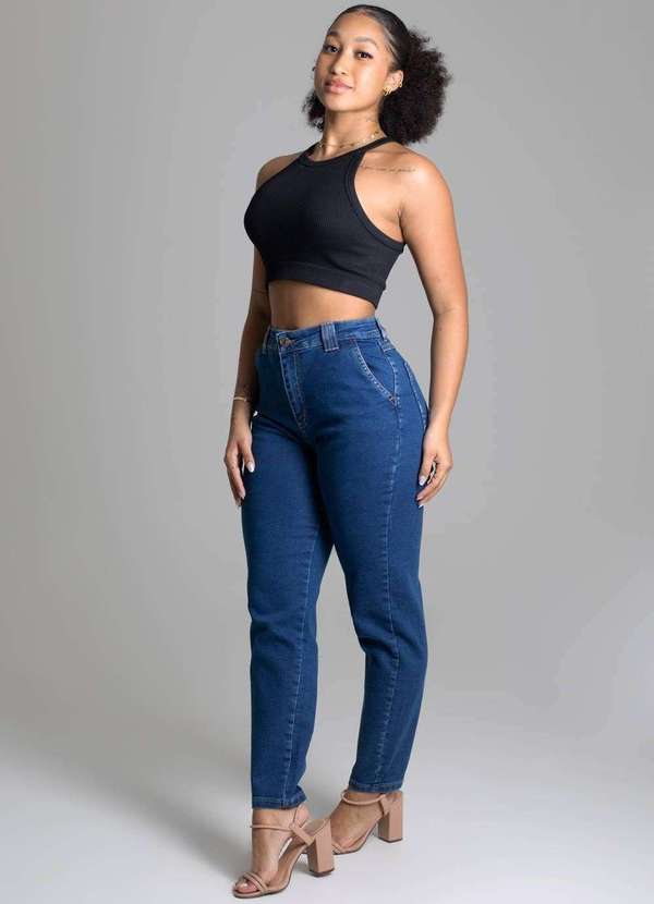 Sawary - Calça Jeans Sawary Mom Azul 3
