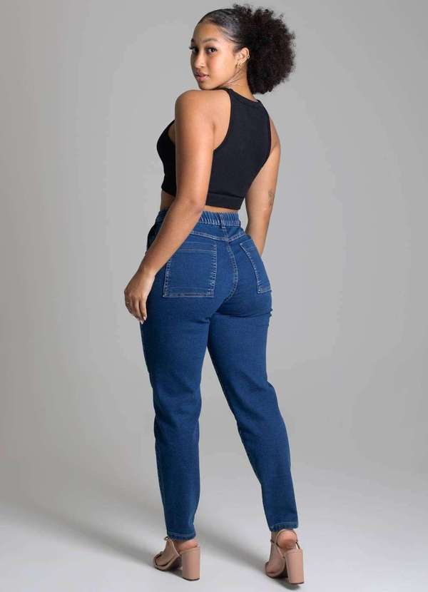 Sawary - Calça Jeans Sawary Mom Azul 4