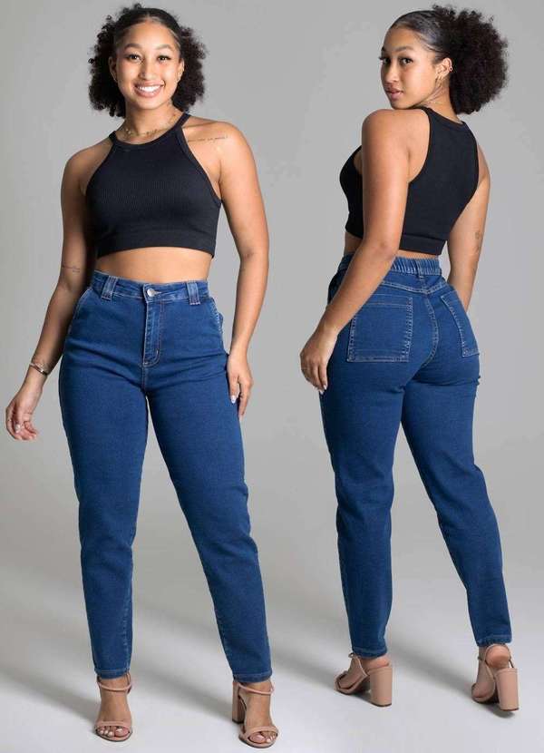 Sawary - Calça Jeans Sawary Mom Azul 6