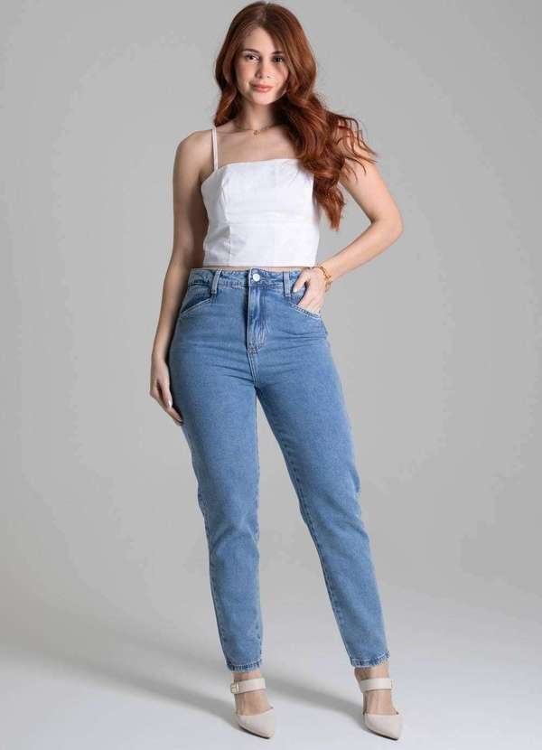 Sawary - Calça Jeans Sawary Mom Azul 2