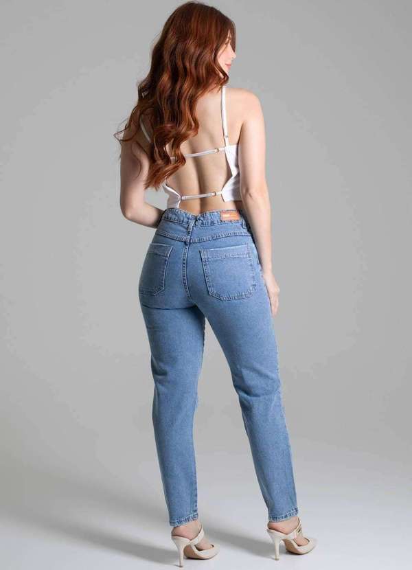 Sawary - Calça Jeans Sawary Mom Azul 4