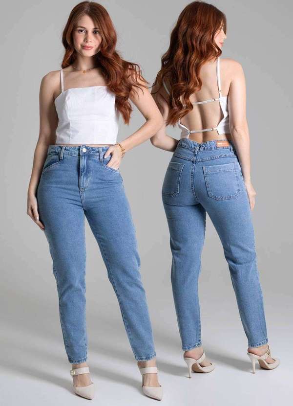 Sawary - Calça Jeans Sawary Mom Azul 6