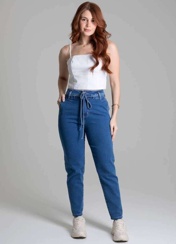 Sawary - Calça Jeans Sawary Mom Azul 2