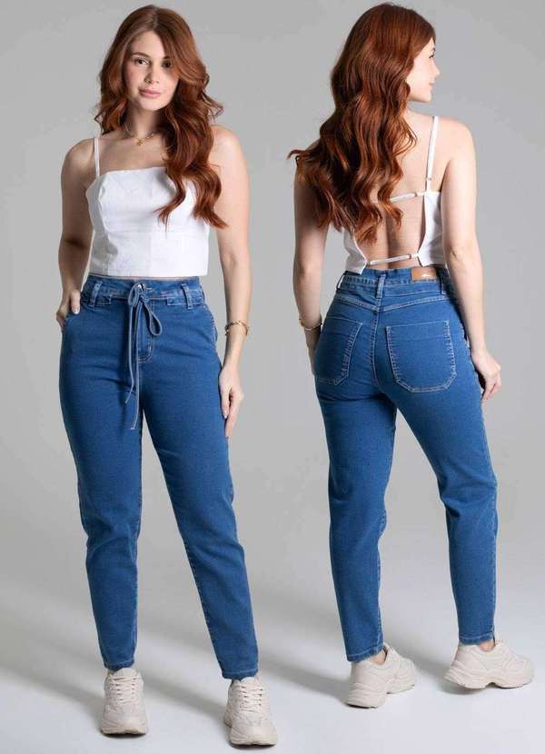 Sawary - Calça Jeans Sawary Mom Azul 6