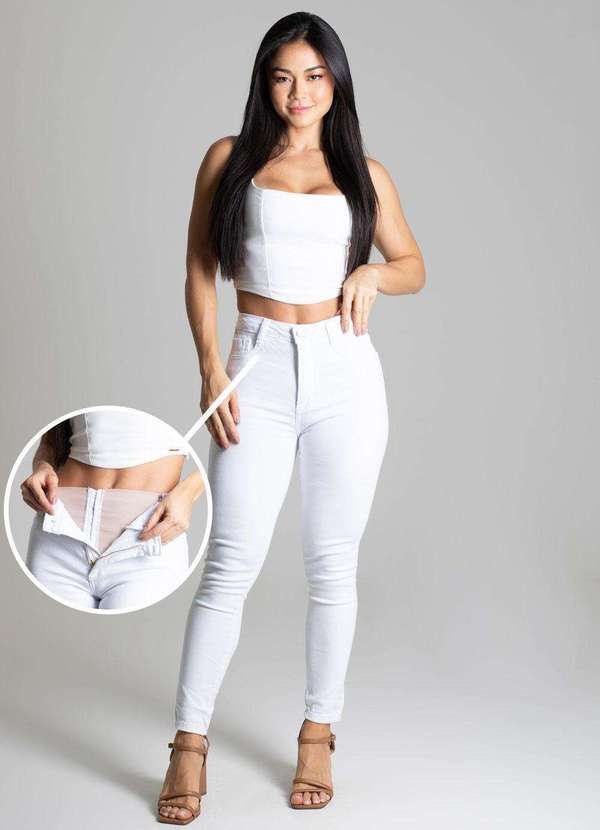 Sawary - Calça Jeans Sawary Mom Branco 2
