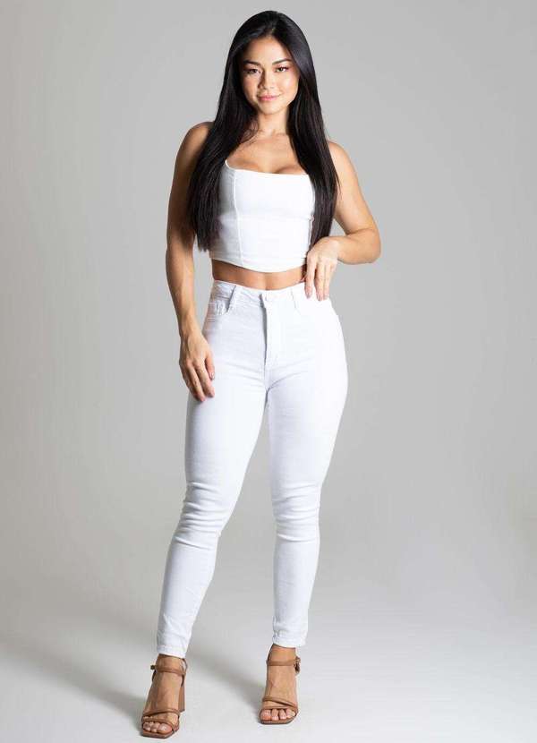 Sawary - Calça Jeans Sawary Mom Branco 3