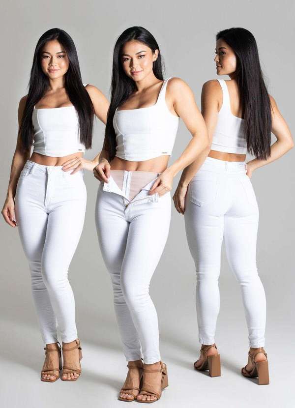 Sawary - Calça Jeans Sawary Mom Branco 7