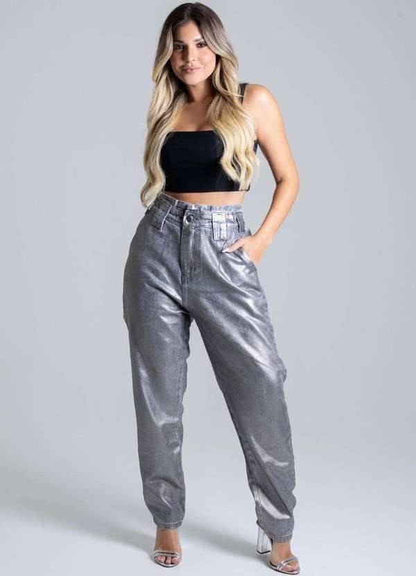 Sawary - Calça Jeans Sawary Mom Cinza 2