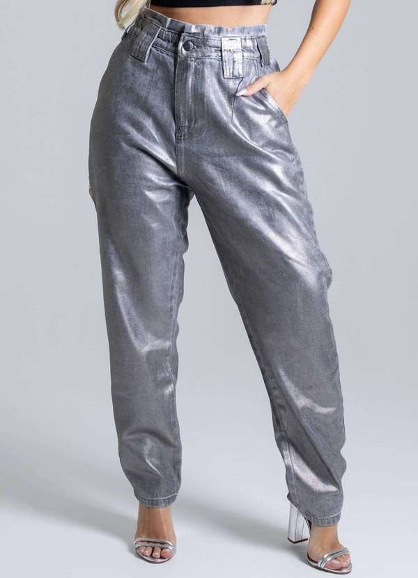 Sawary - Calça Jeans Sawary Mom Cinza 5