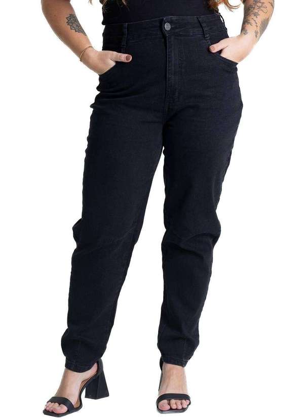 Sawary - Calça Jeans Sawary Mom Plus Size - 281108 Preto