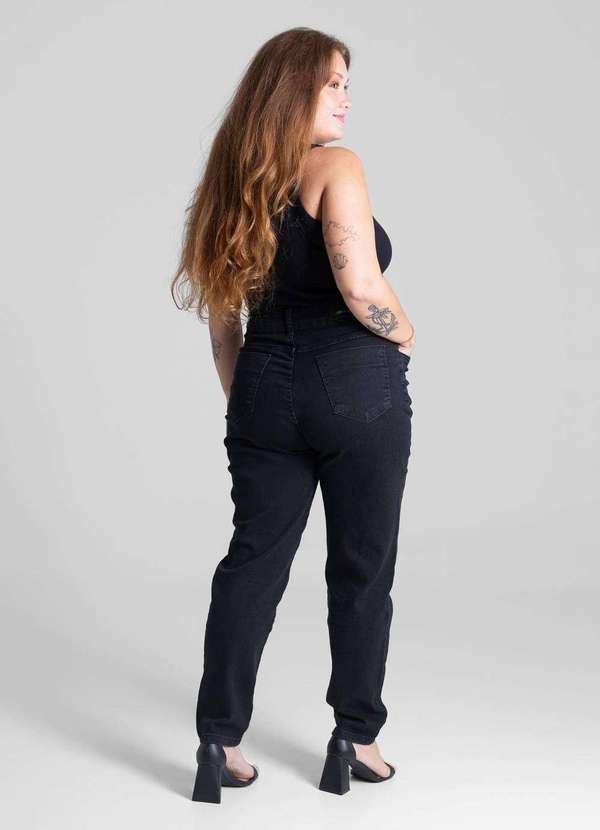 Sawary - Calça Jeans Sawary Mom Plus Size - 281108 Preto 4