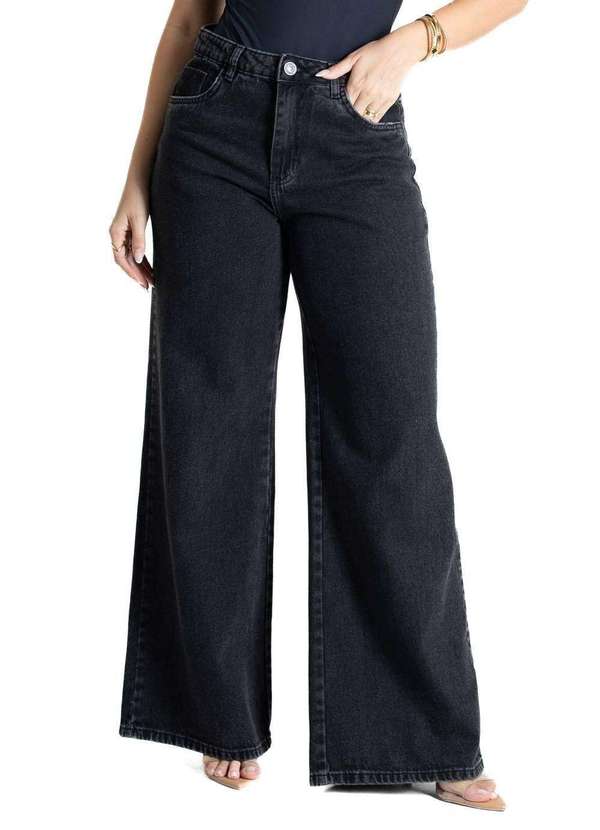 Sawary - Calça Jeans Sawary Pantalona - 281584 Preto