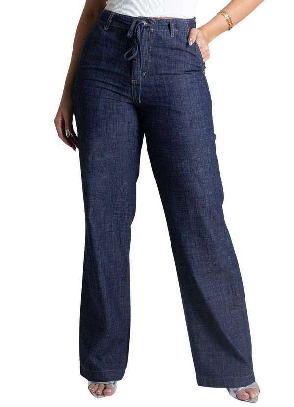 Sawary - Calca Jeans Sawary Pantalona Wide Leg - 278933 Azul
