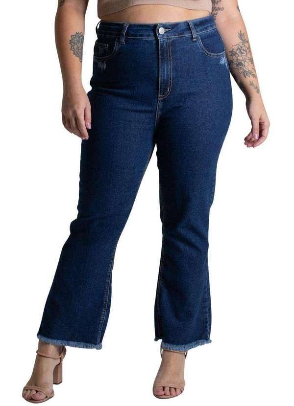 Sawary - Calça Jeans Sawary Plus Size Flare - 278161 Azul