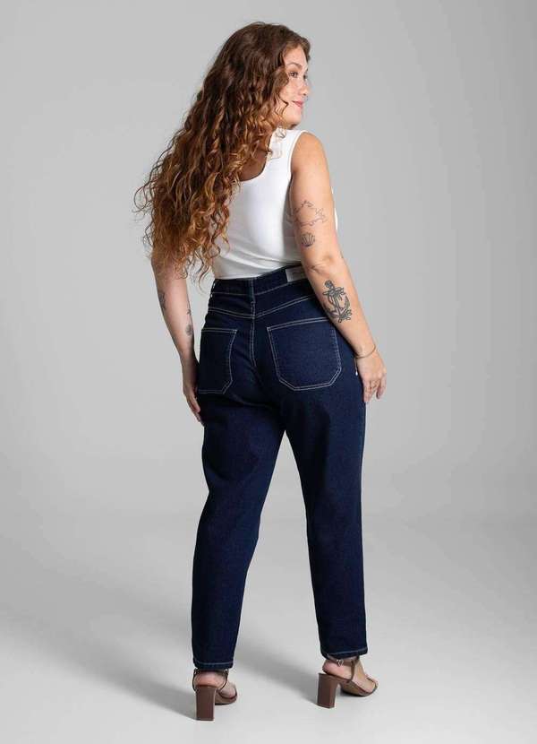 Sawary - Calça Jeans Sawary Plus Size Mom - 280931 Azul 4