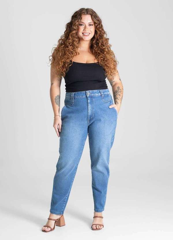 Sawary - Calça Jeans Sawary Plus Size Mom - 281064 Azul 2