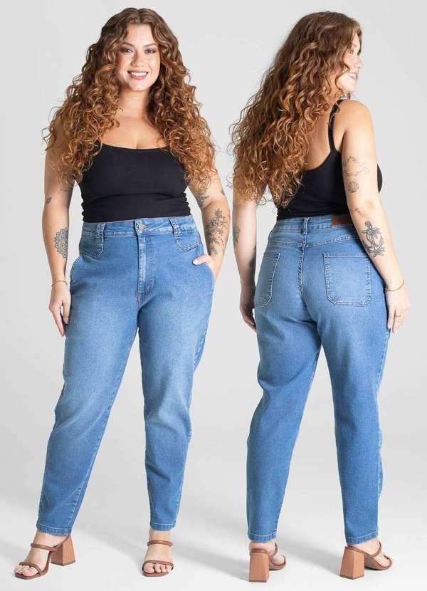 Sawary - Calça Jeans Sawary Plus Size Mom - 281064 Azul 6