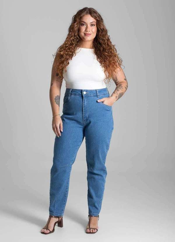 Sawary - Calça Jeans Sawary Plus Size Mom - 281896 Azul 2