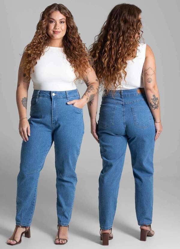 Sawary - Calça Jeans Sawary Plus Size Mom - 281896 Azul 6