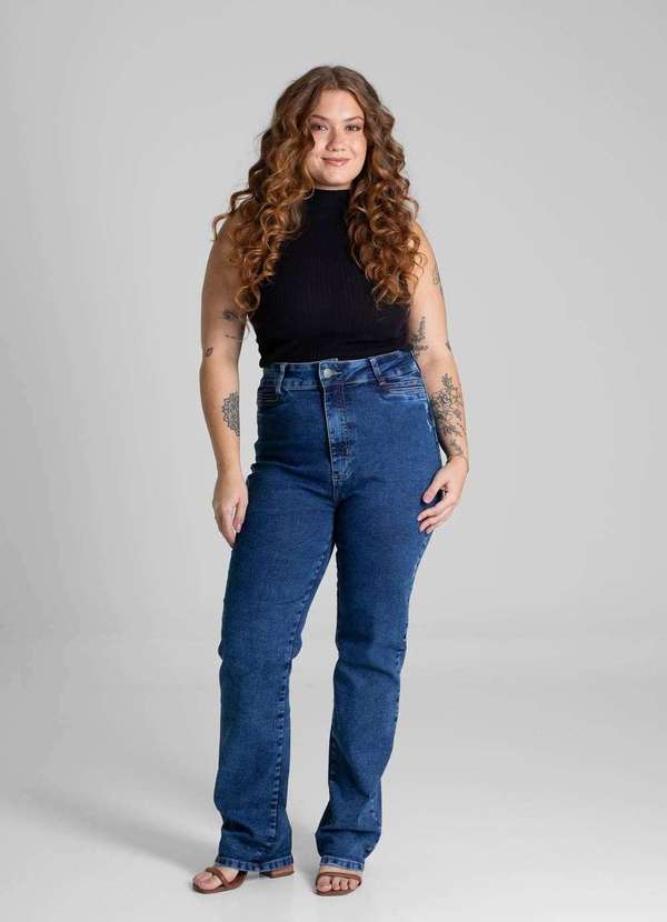 Sawary - Calça Jeans Sawary Plus Size Reta - 280938 Azul 2
