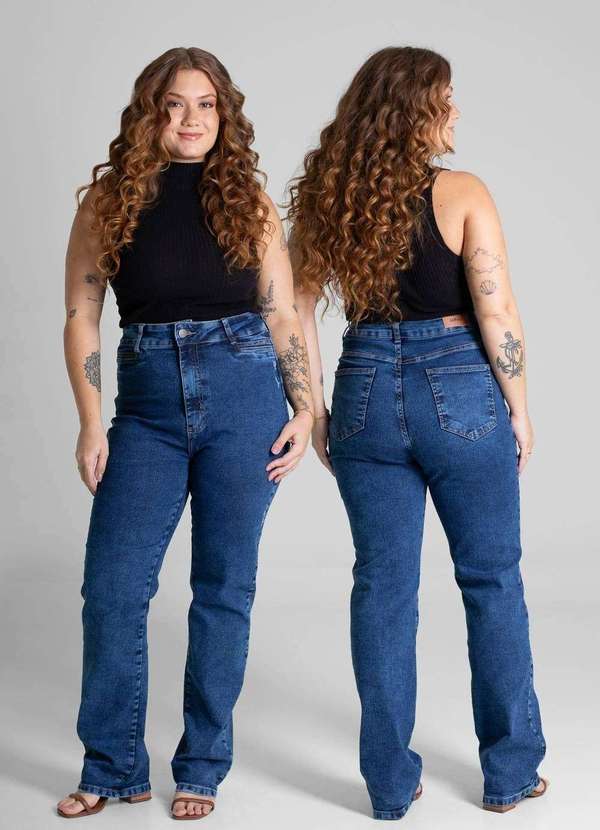 Sawary - Calça Jeans Sawary Plus Size Reta - 280938 Azul 6