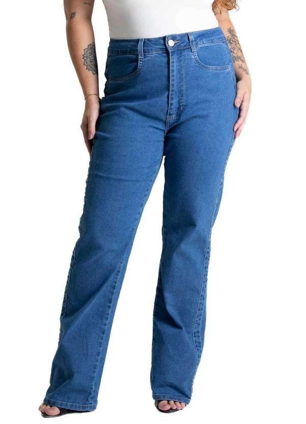 Sawary - Calça Jeans Sawary Plus Size Reta - 281125 Azul