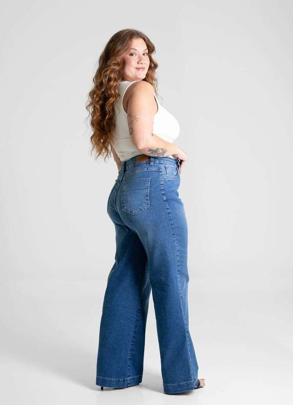 Sawary - Calça Jeans Sawary Plus Size Wide Leg - 280843 Azul 3