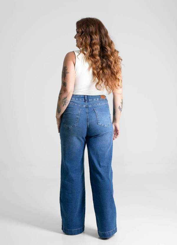 Sawary - Calça Jeans Sawary Plus Size Wide Leg - 280843 Azul 4