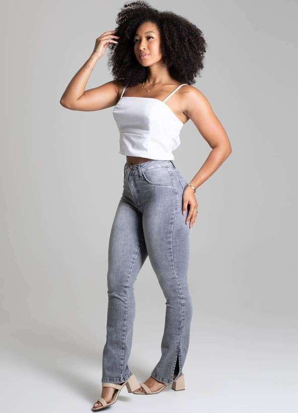 Sawary - Calça Jeans Sawary Reta - 278082 Cinza 3