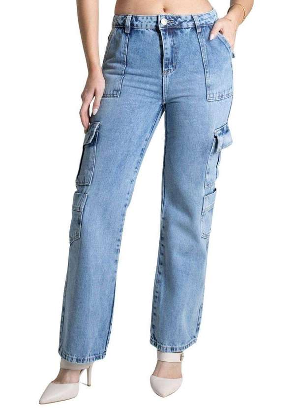 Sawary - Calça Jeans Sawary Reta Azul