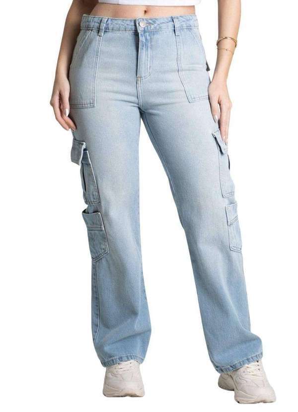Sawary - Calça Jeans Sawary Reta Azul