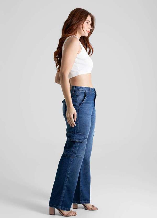 Sawary - Calça Jeans Sawary Reta Cargo Petit - 280093 Azul 3