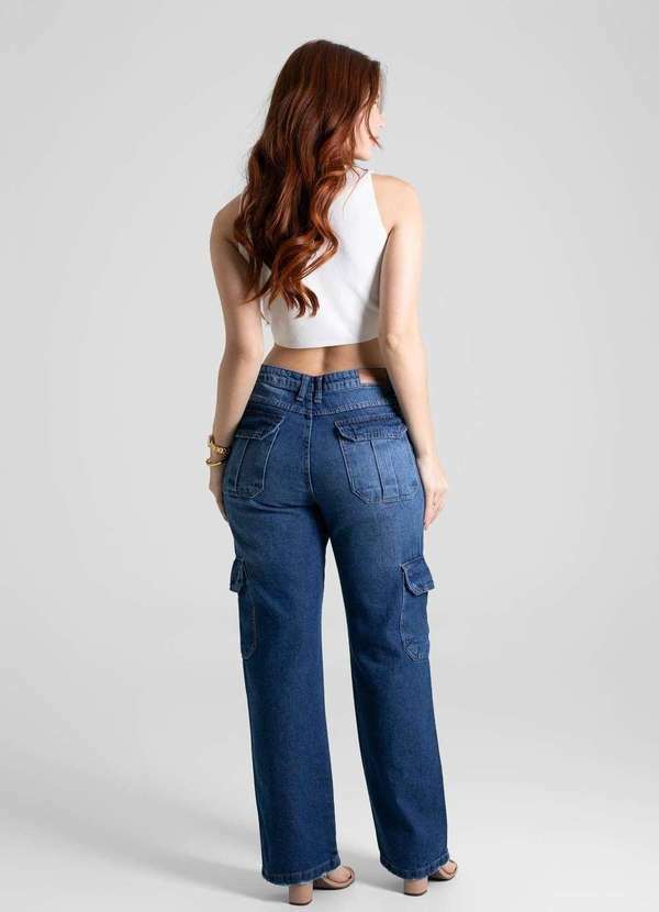 Sawary - Calça Jeans Sawary Reta Cargo Petit - 280093 Azul 4