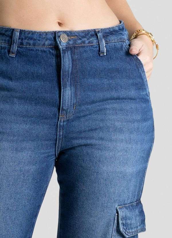 Sawary - Calça Jeans Sawary Reta Cargo Petit - 280093 Azul 5