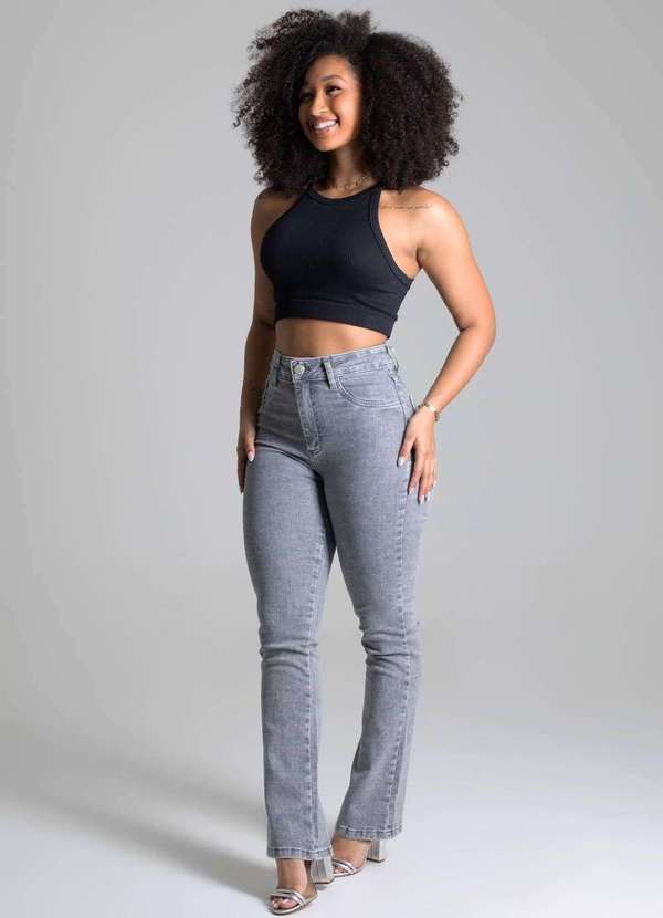 Sawary - Calça Jeans Sawary Reta Cinza 3