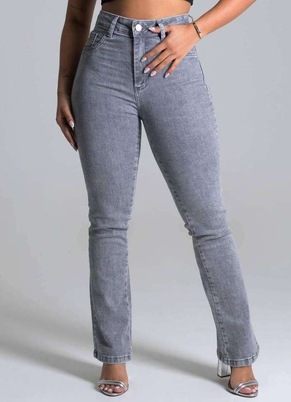 Sawary - Calça Jeans Sawary Reta Cinza 5