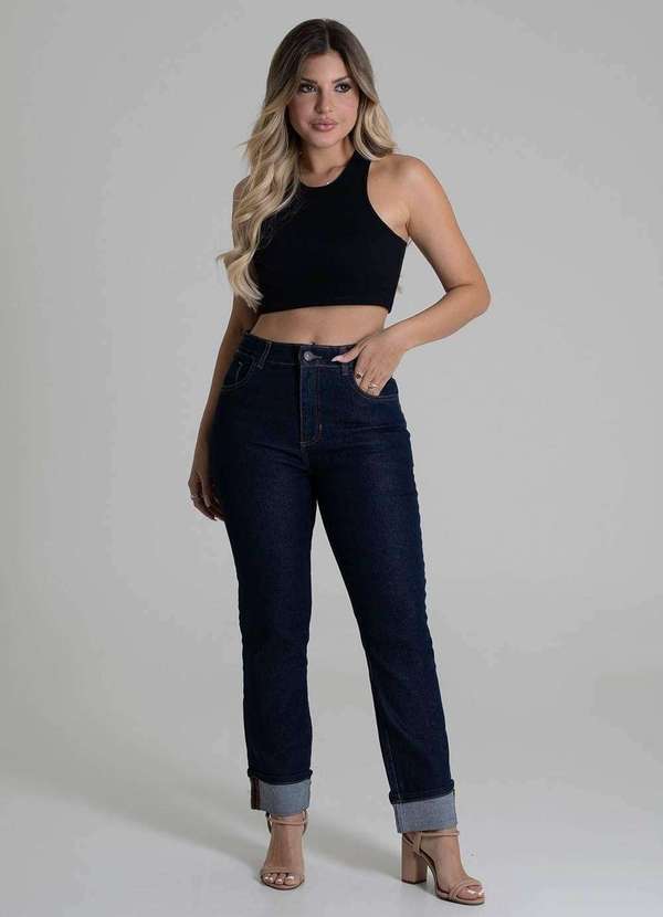 Sawary - Calça Jeans Sawary Reta Cropped - 279519 Azul 2