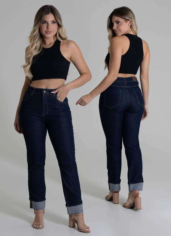 Sawary - Calça Jeans Sawary Reta Cropped - 279519 Azul 6