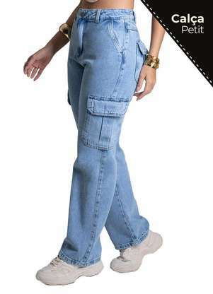 Calça Jeans Sawary Wide Leg Petit - 279523 Azul - Sawary Oficial