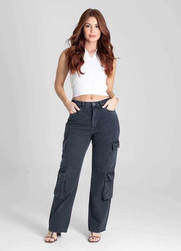 Sawary - Calça Jeans Sawary Reta Petit - 280856 Preto 2