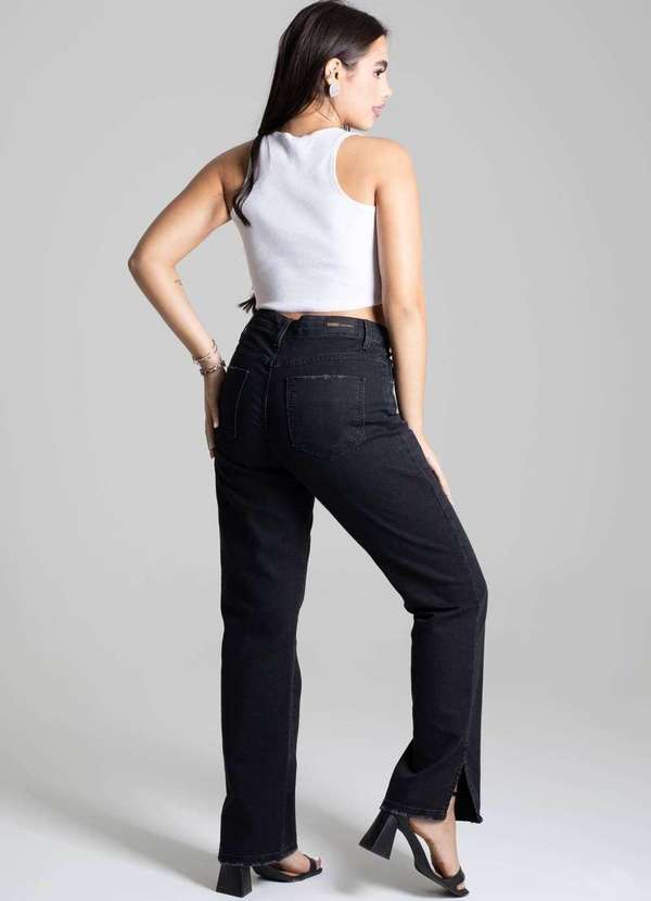 Sawary - Calça Jeans Sawary Reta Preto 3