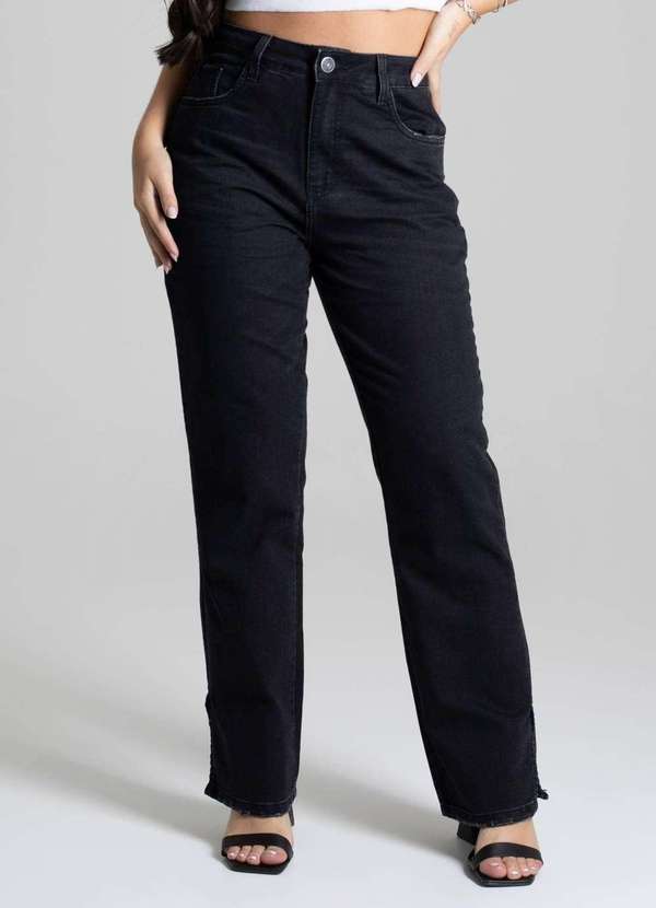 Sawary - Calça Jeans Sawary Reta Preto 5
