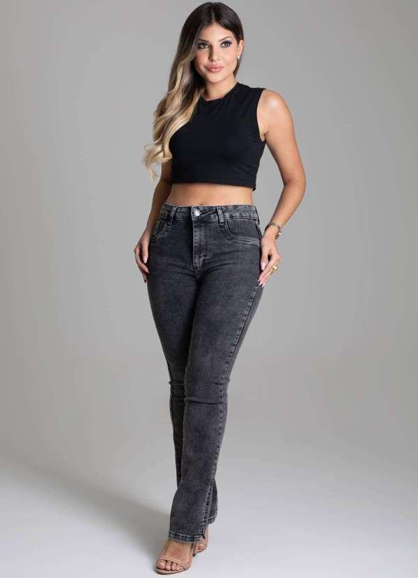 Sawary - Calça Jeans Sawary Reta Preto