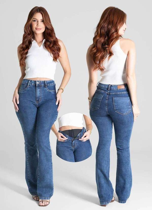 Sawary - Calça Jeans Sawary Super Lipo Boot Cut - 281338 Azul 6