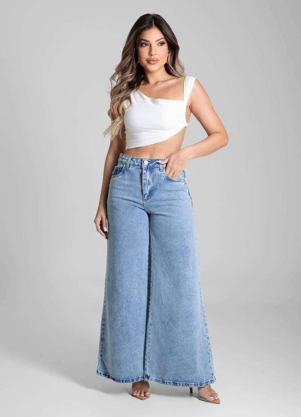 Sawary - Calça Jeans Sawary Super Wide Leg - 281553 Azul 2