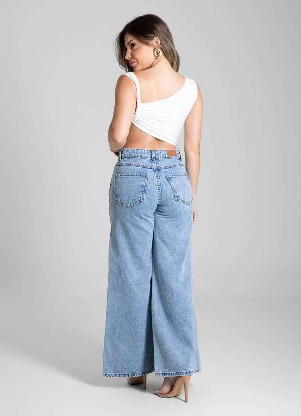 Sawary - Calça Jeans Sawary Super Wide Leg - 281553 Azul 4